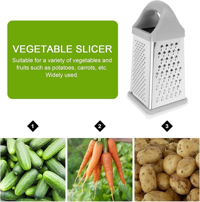 Mobestech Stainless Steel Vegetable Grater Multi Functional Kitchen Slicer with Protective Hand Guard - Image 3